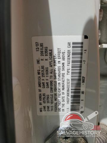 1HGCP36838A023237 2008 HONDA ACCORD photo no. 12