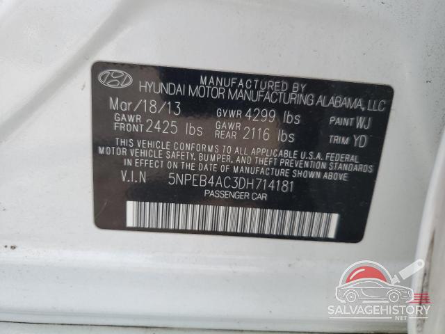 5NPEB4AC3DH714181 2013 HYUNDAI SONATA photo no. 12