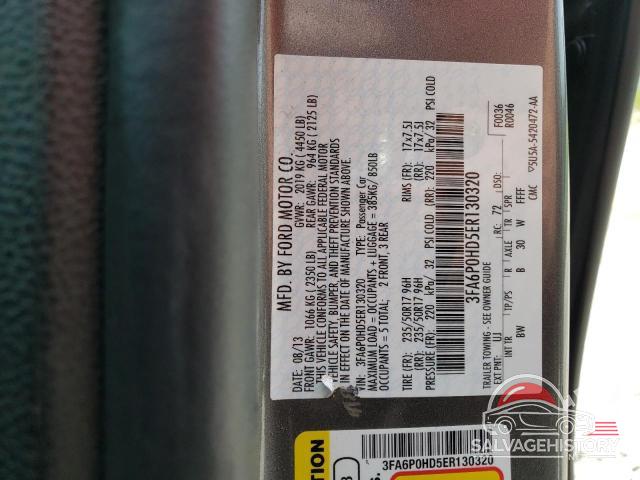 3FA6P0HD5ER130320 2014 FORD FUSION photo no. 12