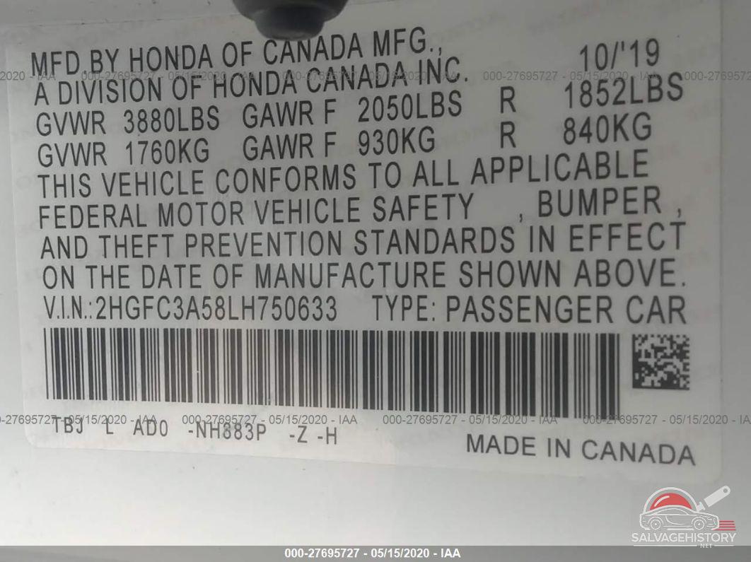2HGFC3A58LH750633 2020 HONDA CIVIC SI COUPE photo no. 9