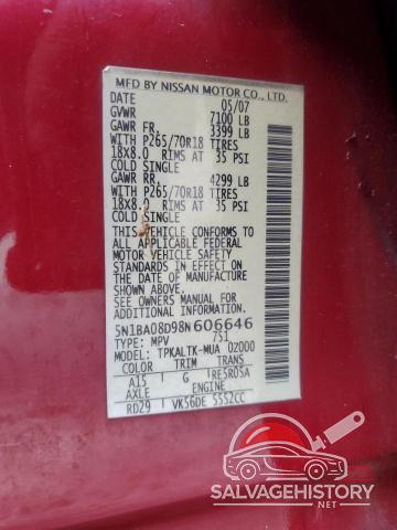 5N1BA08D98N606646 2008 NISSAN ARMADA photo no. 13