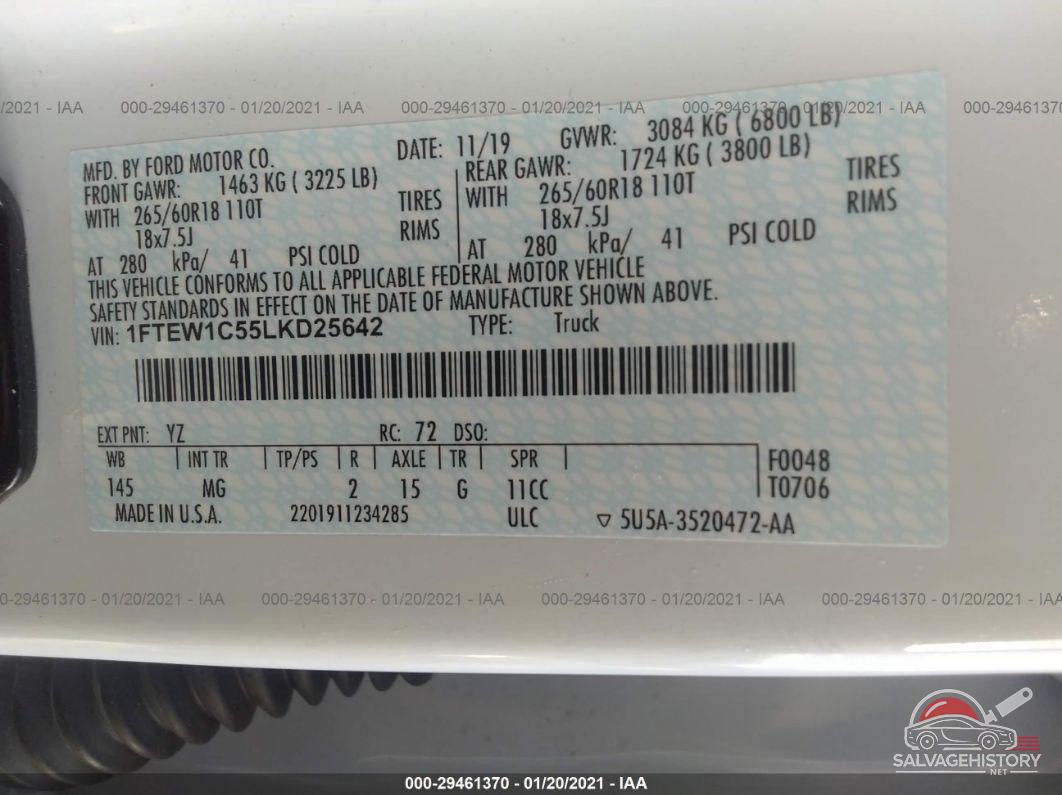 1FTEW1C55LKD25642 2020 FORD F-150 photo no. 9