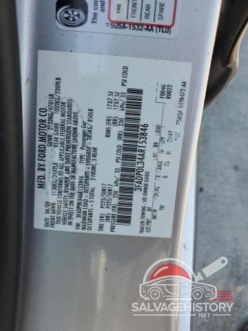 3FADP0L34AR153846 2010 FORD FUSION photo no. 12