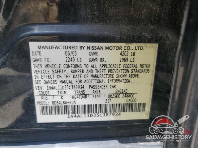 1N4AL11D35C387934 2005 NISSAN ALTIMA photo no. 12