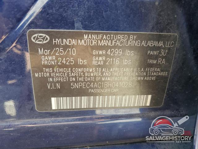 5NPEC4AC1BH041028 2011 HYUNDAI SONATA photo no. 12