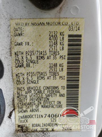 1N6BD0CT1EN740604 2014 NISSAN FRONTIER photo no. 12