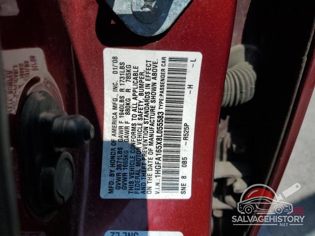 1HGFA165X8L055583 2008 HONDA CIVIC photo no. 12