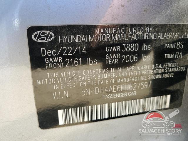 5NPDH4AE6FH627597 2015 HYUNDAI ELANTRA photo no. 12