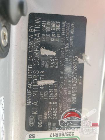 KNDPB3A26C7189355 2012 KIA SPORTAGE photo no. 13