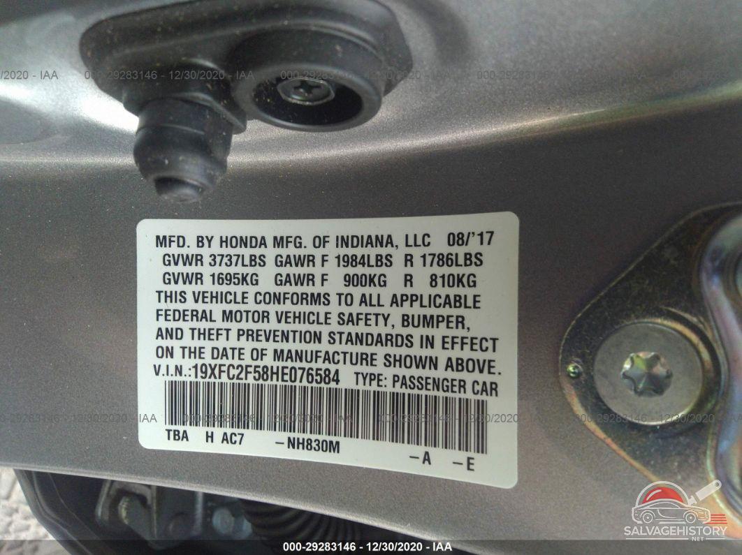 19XFC2F58HE076584 2017 HONDA CIVIC SEDAN photo no. 9