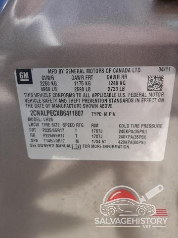 2CNALPECXB6411807 2011 CHEVROLET EQUINOX photo no. 13
