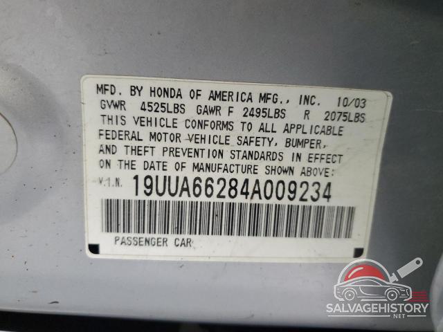 19UUA66284A009234 2004 ACURA TL photo no. 12