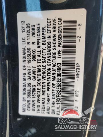 19XFB2E58EE004963 2014 HONDA CIVIC photo no. 12