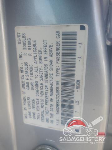 1HGCM66437A069155 2007 HONDA ACCORD photo no. 13