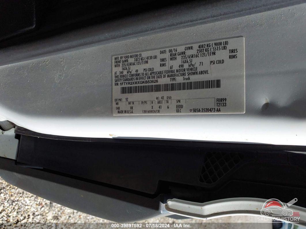 1FTYR2XMXGKB53626 2016 FORD TRANSIT photo no. 9