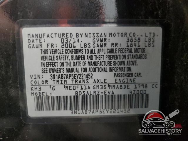 3N1AB7AP5EY221452 2014 NISSAN SENTRA photo no. 12