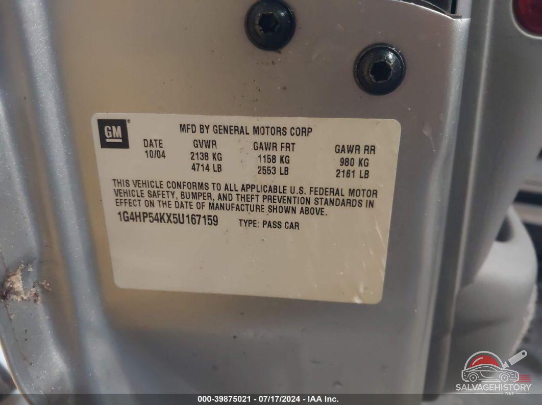 1G4HP54KX5U167159 2005 BUICK LESABRE photo no. 9