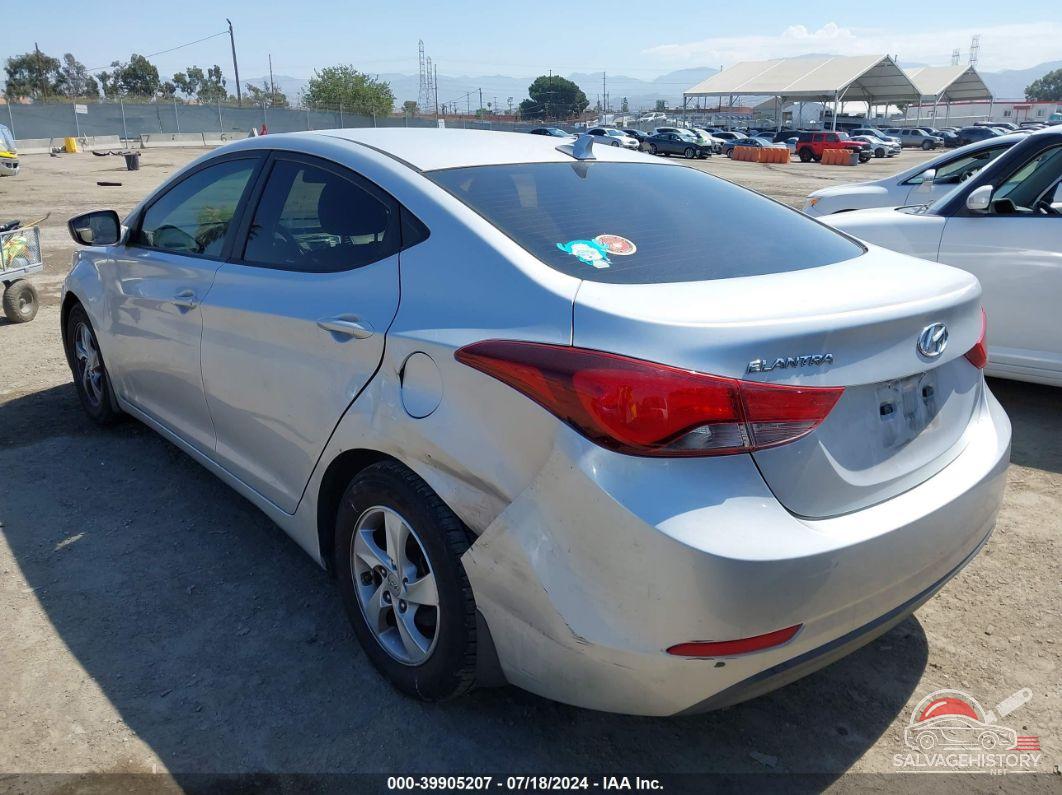 5NPDH4AE3FH646205 2015 HYUNDAI ELANTRA photo no. 3