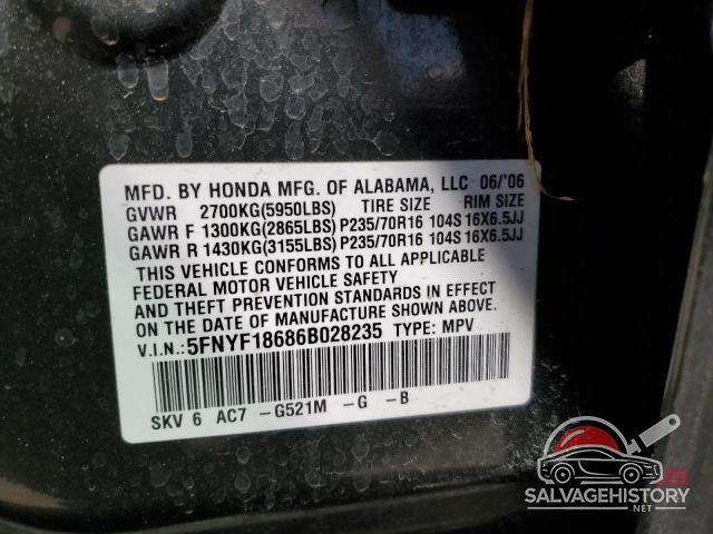 5FNYF18686B028235 2006 HONDA PILOT photo no. 13