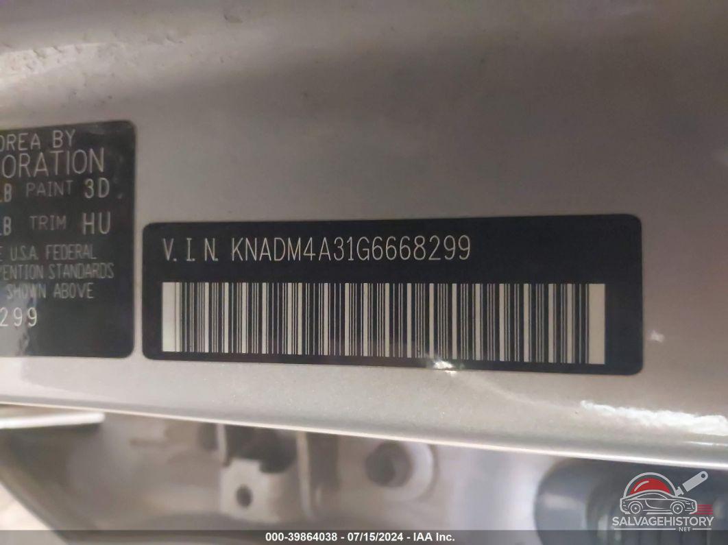 KNADM4A31G6668299 2016 KIA RIO photo no. 9