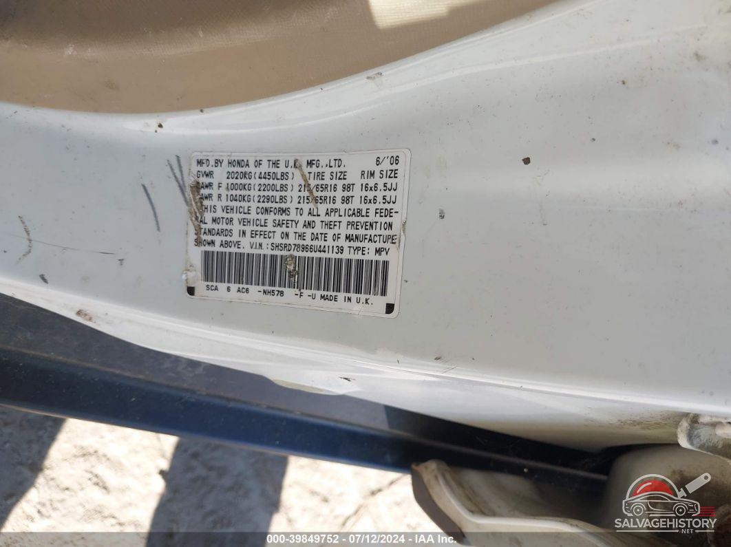 SHSRD78966U441139 2006 HONDA CR-V photo no. 9