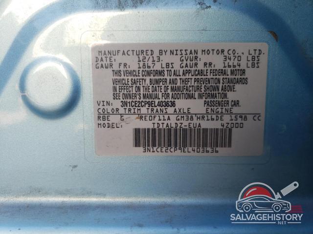 3N1CE2CP9EL403636 2014 NISSAN VERSA photo no. 13
