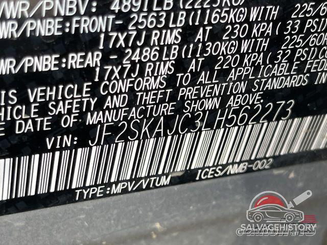 JF2SKAJC3LH562273 2020 SUBARU FORESTER photo no. 10