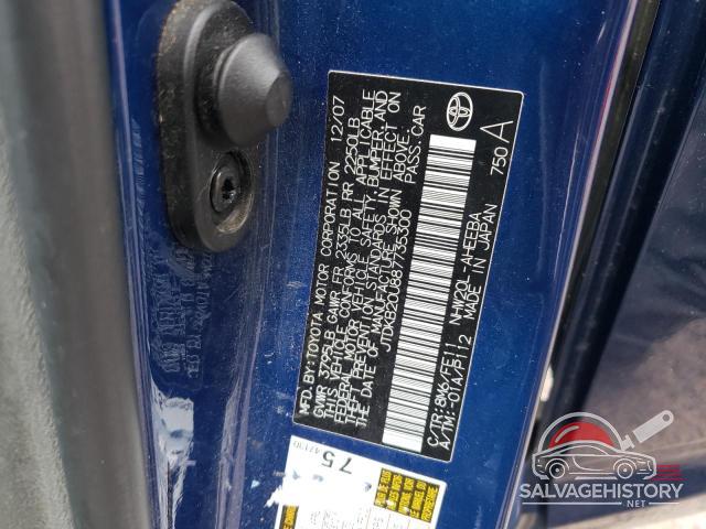 JTDKB20U887735300 2008 TOYOTA PRIUS photo no. 12