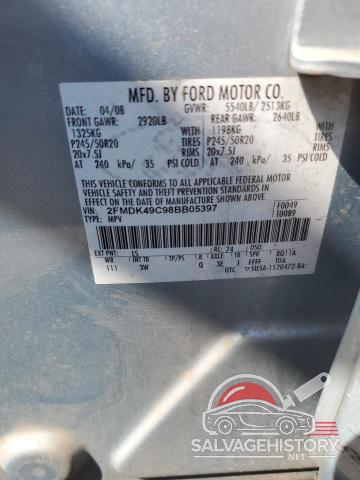 2FMDK49C98BB05397 2008 FORD EDGE photo no. 12