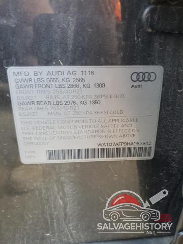WA1D7AFP9HA087842 2017 AUDI Q5 photo no. 13