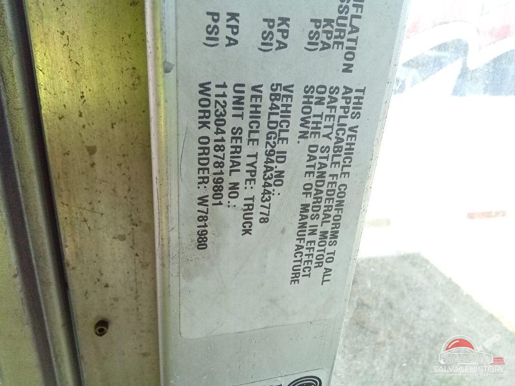 5B4LDG294A3443778 2010 WORKHORSE CUSTOM CHASSIS COMMERCIAL CHASSIS photo no. 1