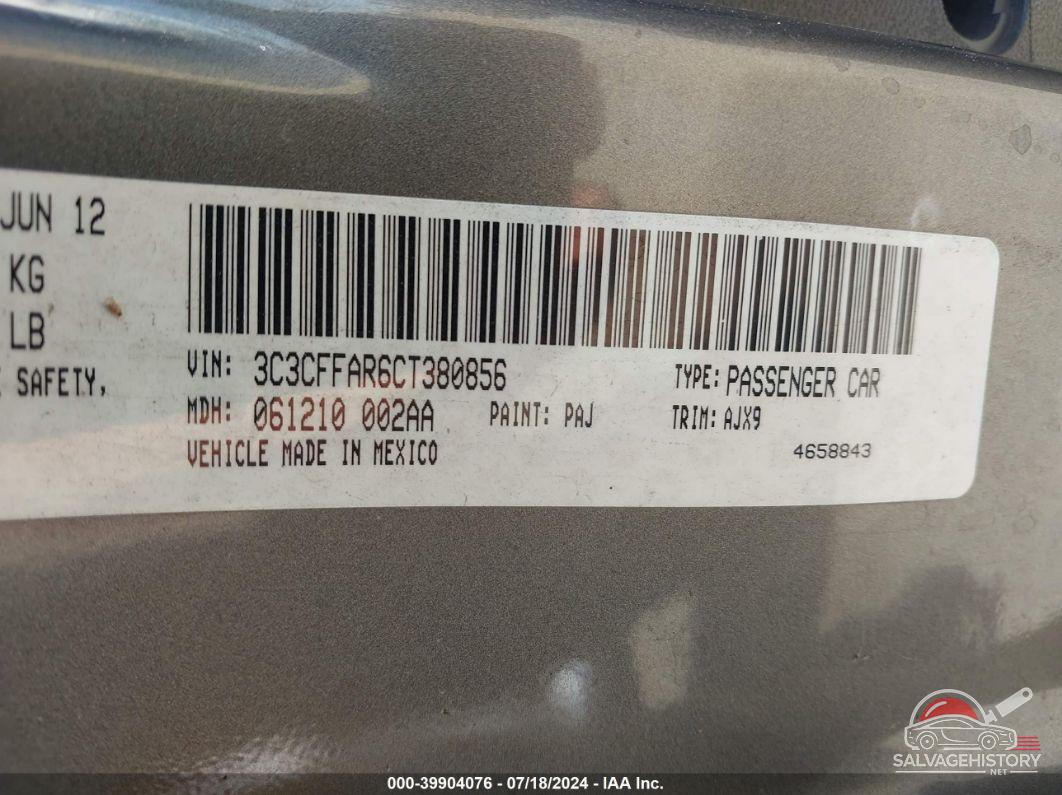 3C3CFFAR6CT380856 2012 FIAT 500 photo no. 9