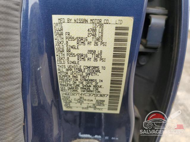 1N6ED27T4YC379307 2000 NISSAN FRONTIER photo no. 12