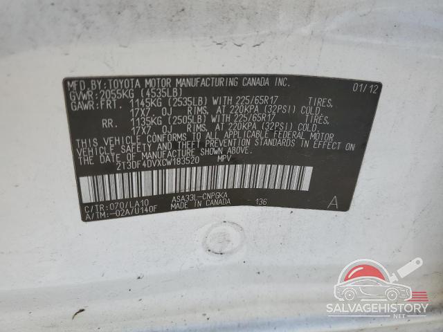 2T3DF4DVXCW183520 2012 TOYOTA RAV4 photo no. 13