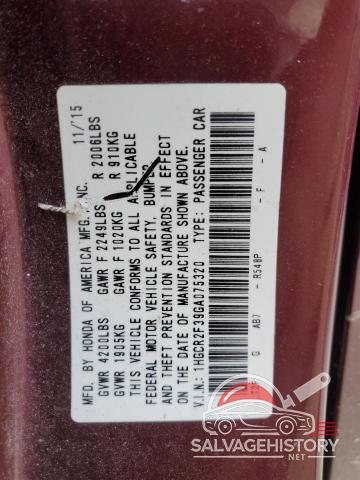 1HGCR2F39GA075320 2016 HONDA ACCORD photo no. 12
