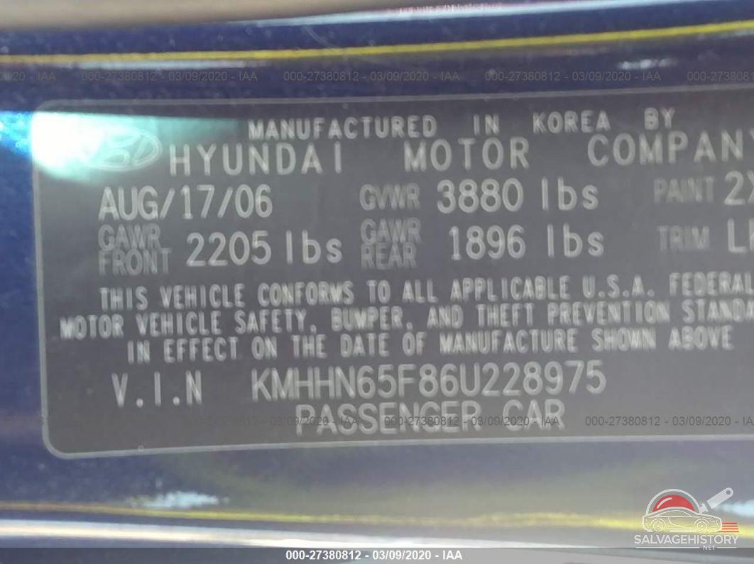 KMHHN65F86U228975 2006 HYUNDAI TIBURON photo no. 9