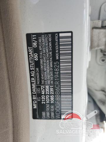 WDDGF8BB6CR194825 2012 MERCEDES-BENZ C-CLASS photo no. 12