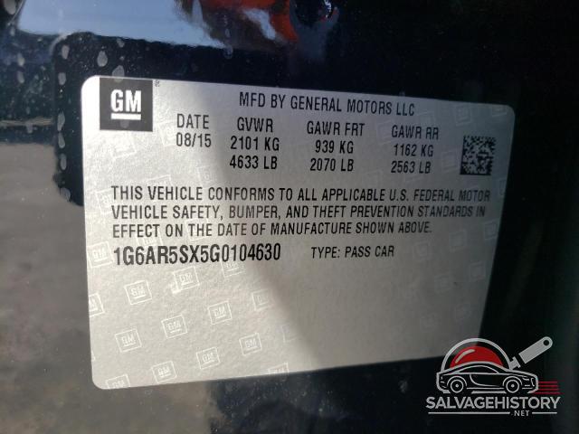 1G6AR5SX5G0104630 2016 CADILLAC CTS photo no. 12