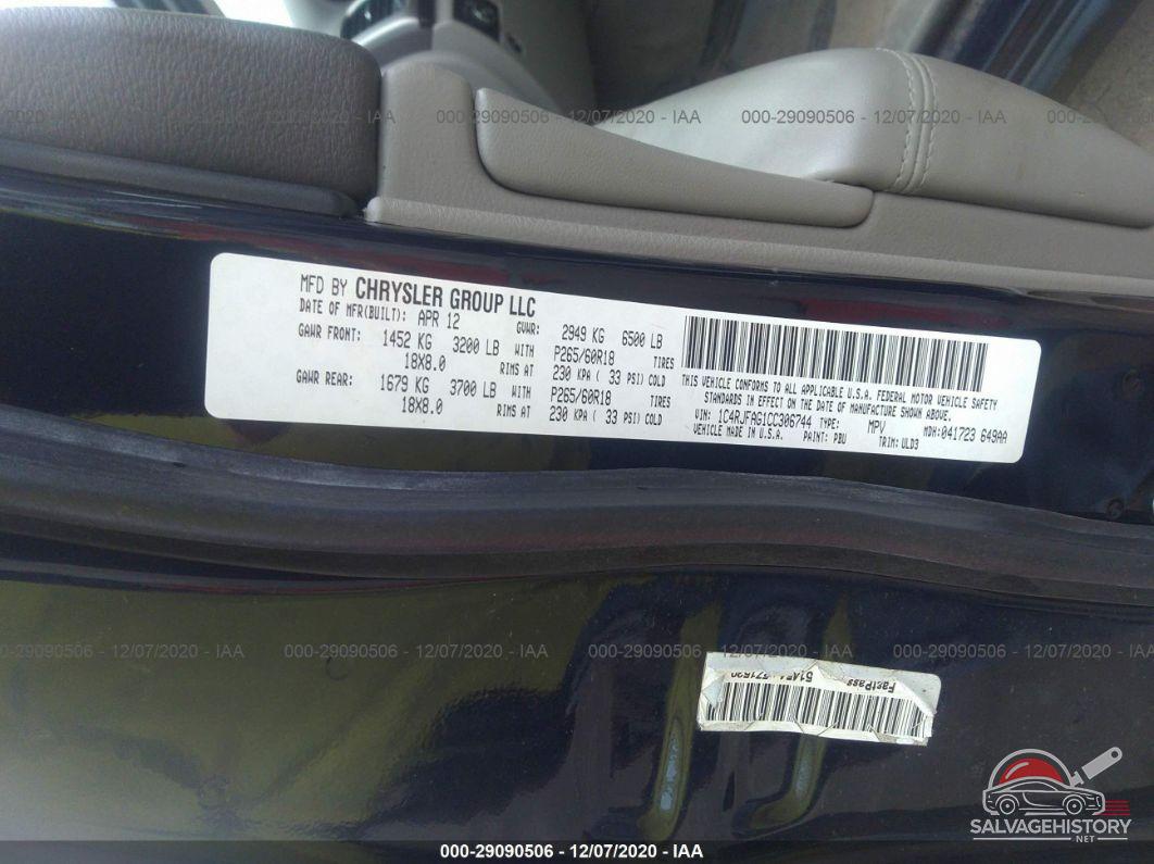 1C4RJFAG1CC306744 2012 JEEP GRAND CHEROKEE photo no. 9
