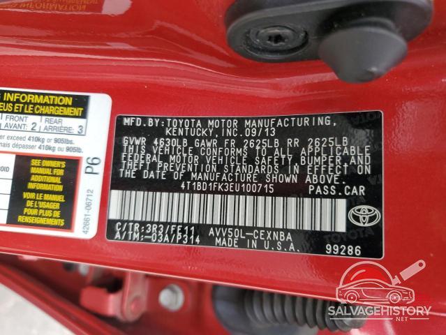 4T1BD1FK3EU100715 2014 TOYOTA CAMRY photo no. 12