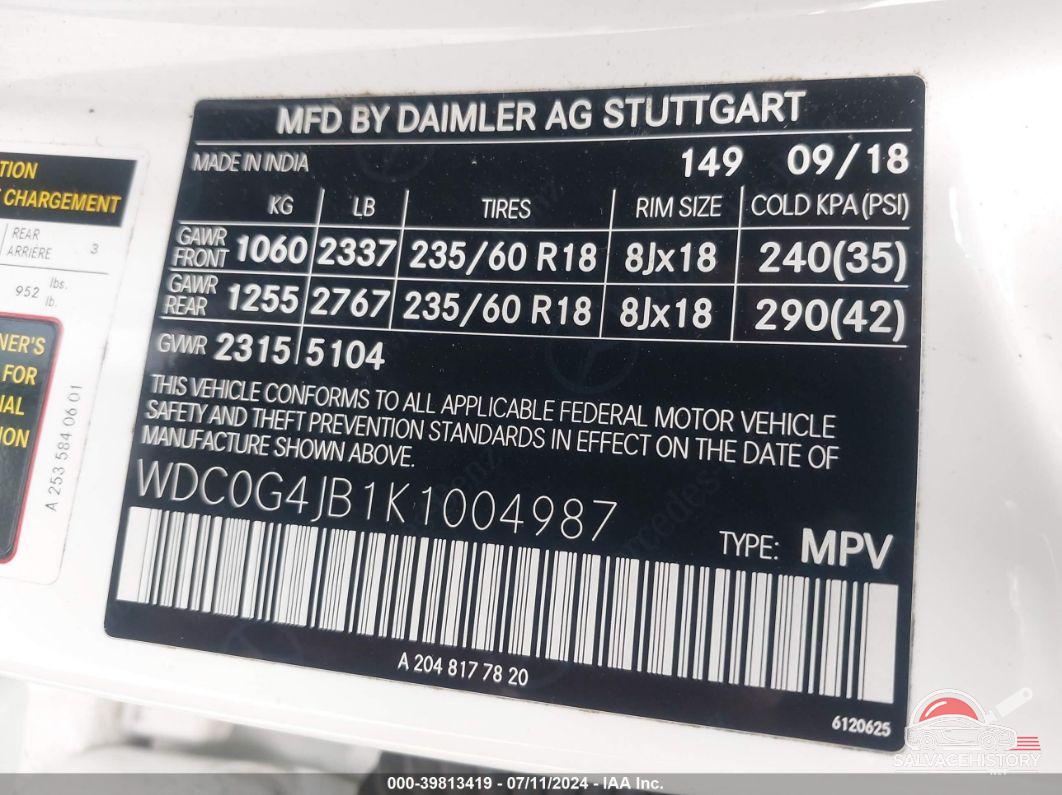WDC0G4JB1K1004987 2019 MERCEDES-BENZ GLC 300 photo no. 9