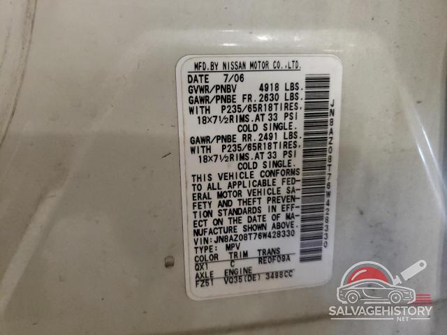 JN8AZ08T76W428330 2006 NISSAN MURANO photo no. 13
