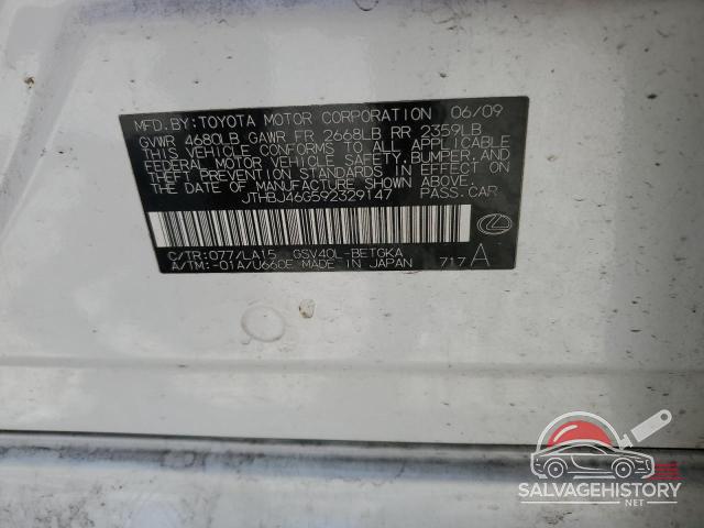 JTHBJ46G592329147 2009 LEXUS ES350 photo no. 12