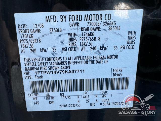 1FTPW14V79KA97711 2009 FORD F-150 photo no. 11
