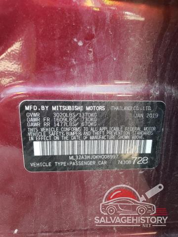 ML32A3HJ0KH008997 2019 MITSUBISHI MIRAGE photo no. 13