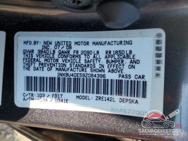 1NXBU40E59Z084396 2009 TOYOTA COROLLA photo no. 12