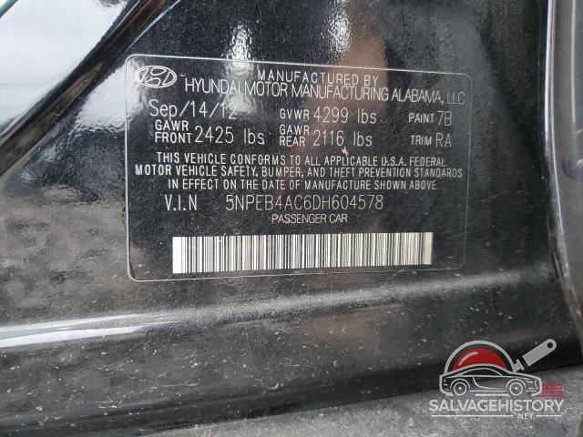 5NPEB4AC6DH604578 2013 HYUNDAI SONATA photo no. 13