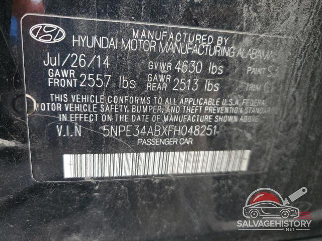 5NPE34ABXFH048251 2015 HYUNDAI SONATA photo no. 12