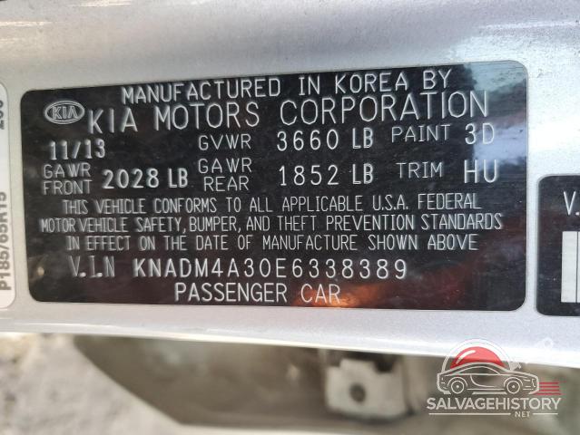 KNADM4A30E6338389 2014 KIA RIO photo no. 12