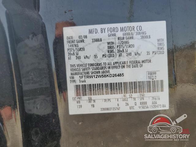 1FTRW12W58KD26485 2008 FORD F-150 photo no. 12
